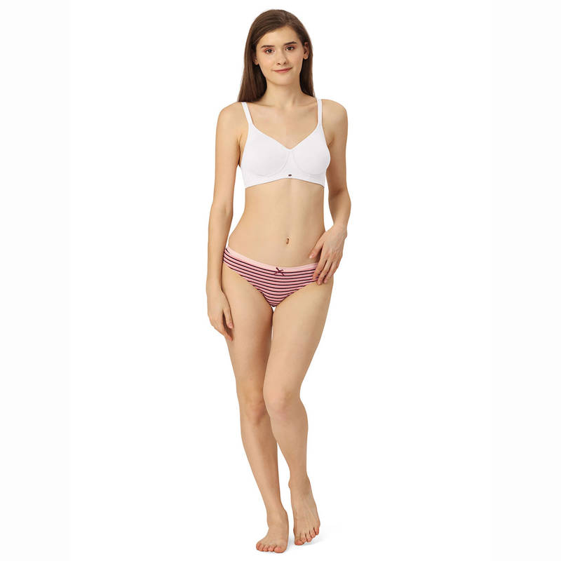 SOIE Non Padded Non Wired Full Coverage Cotton Spandex Encircled T-shirt Bra (34D)