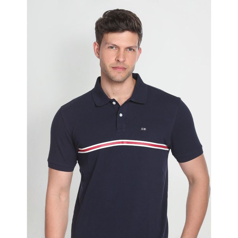 Arrow Sports Engineered Stripe Cotton Polo Shirt (M)