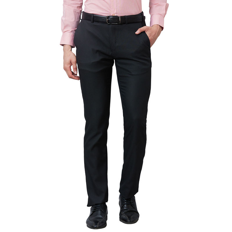 Raymond Slim Fit Solid Black Trousers (32)