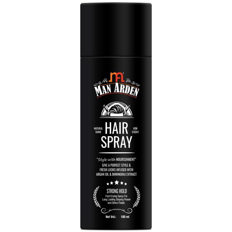 Man Arden Hair Spray - Strong Hold, Styling with Nourishment - Argan Oil and Bhringraj