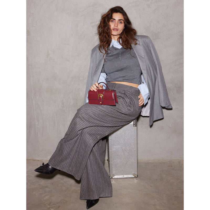 Miraggio Sabrina Wine Top Handle Sling Bag With Detachable Chain Strap