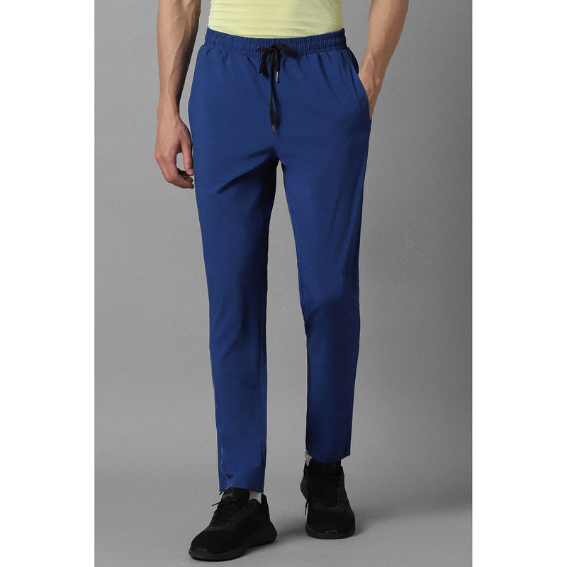 Louis Philippe Men Blue Solid Casual Track Pants (S)