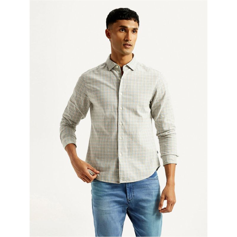 Levi's Men Multi-Color Checks Slim Fit Shirt (XL)