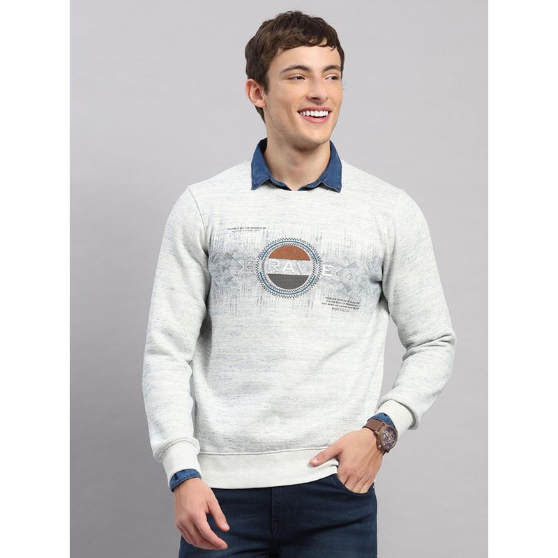 Monte Carlo Men Grey Printed Regular Fit Sweatshirt (L)
