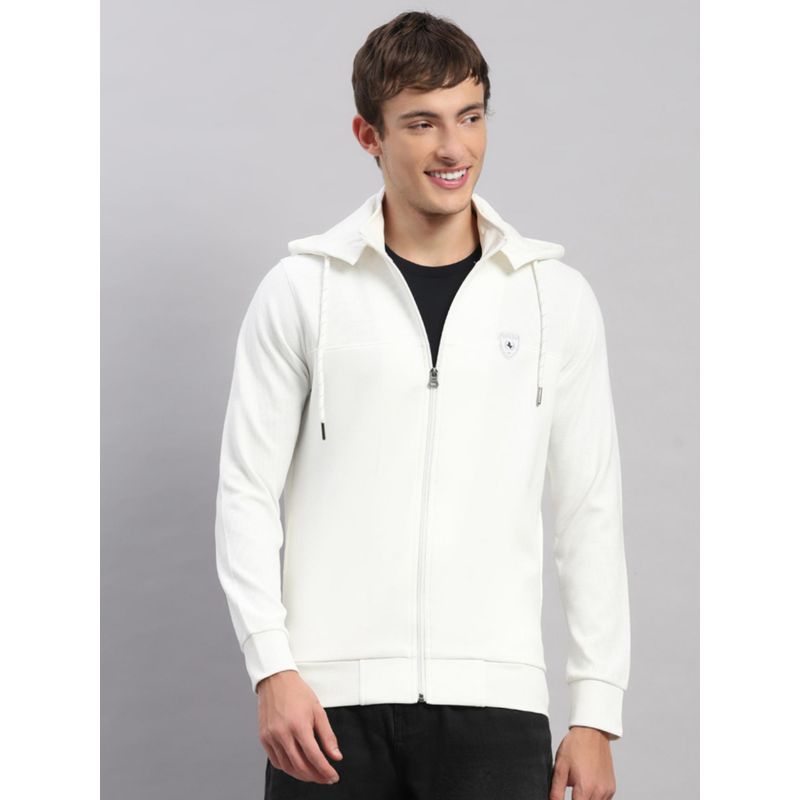 Monte Carlo Men White Textured Hoodie (3XL)