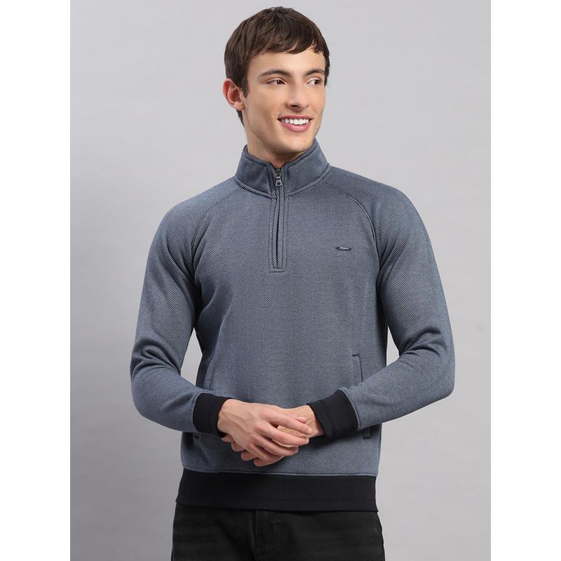 Monte Carlo Men Grey Textured Regular Fit Sweatshirt (3XL)