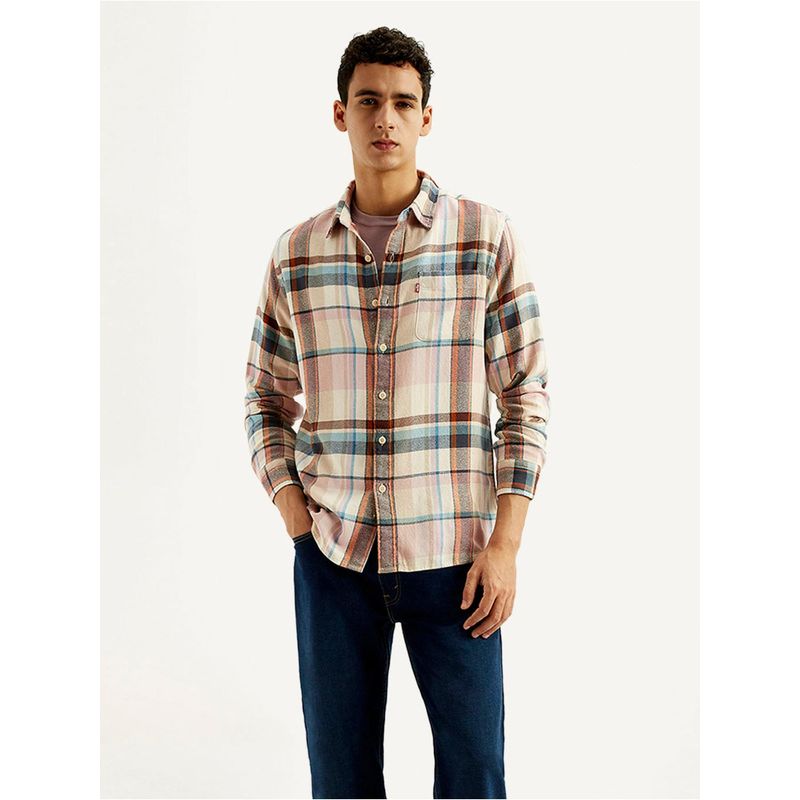 Levi's Men Multi-Color Check Slim Fit Shirt (M)