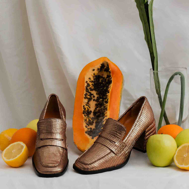 Saint G Platin Metallic Leather Handcrafted Moccasins (UK 7)