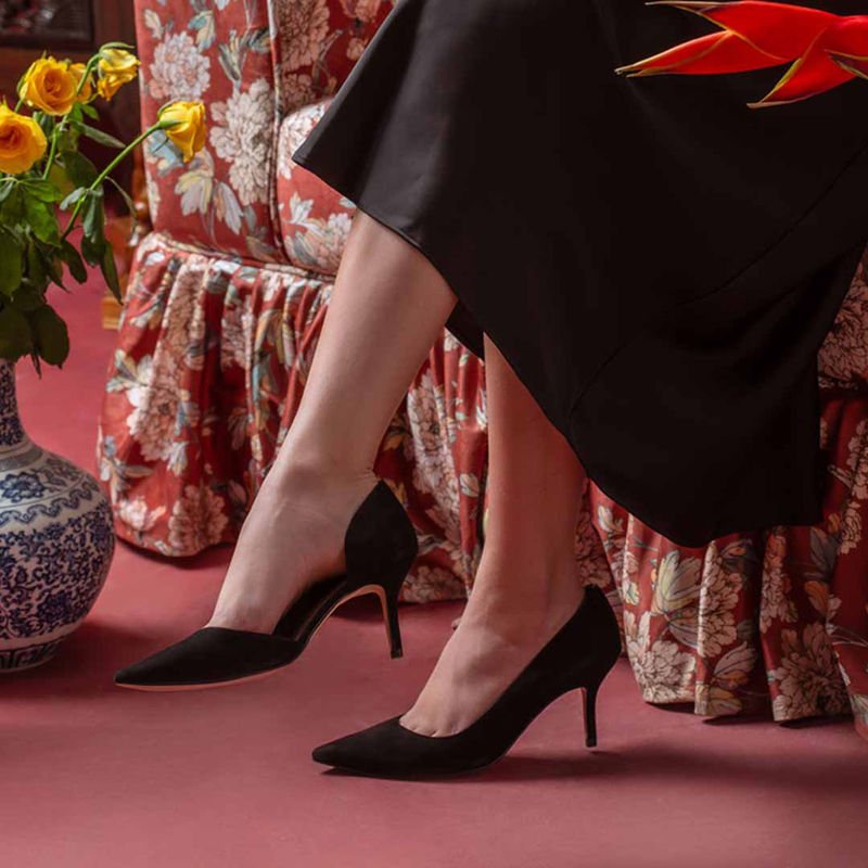 Saint G Black Suede Leather Pumps (UK 6)