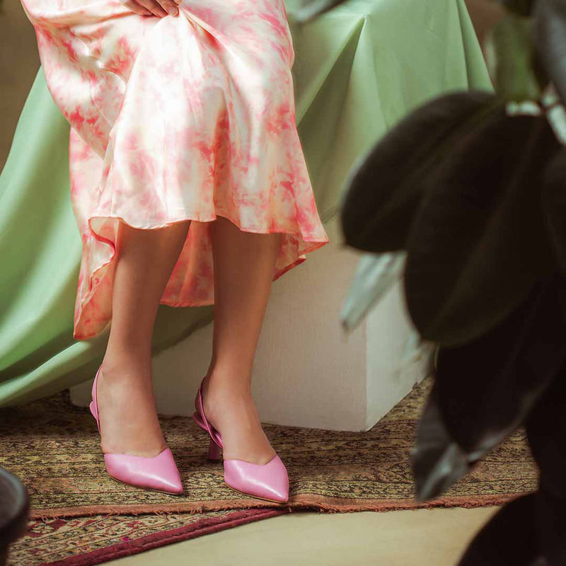 Saint G Nanette Blushy Pink Leather Mule Heels (UK 3)