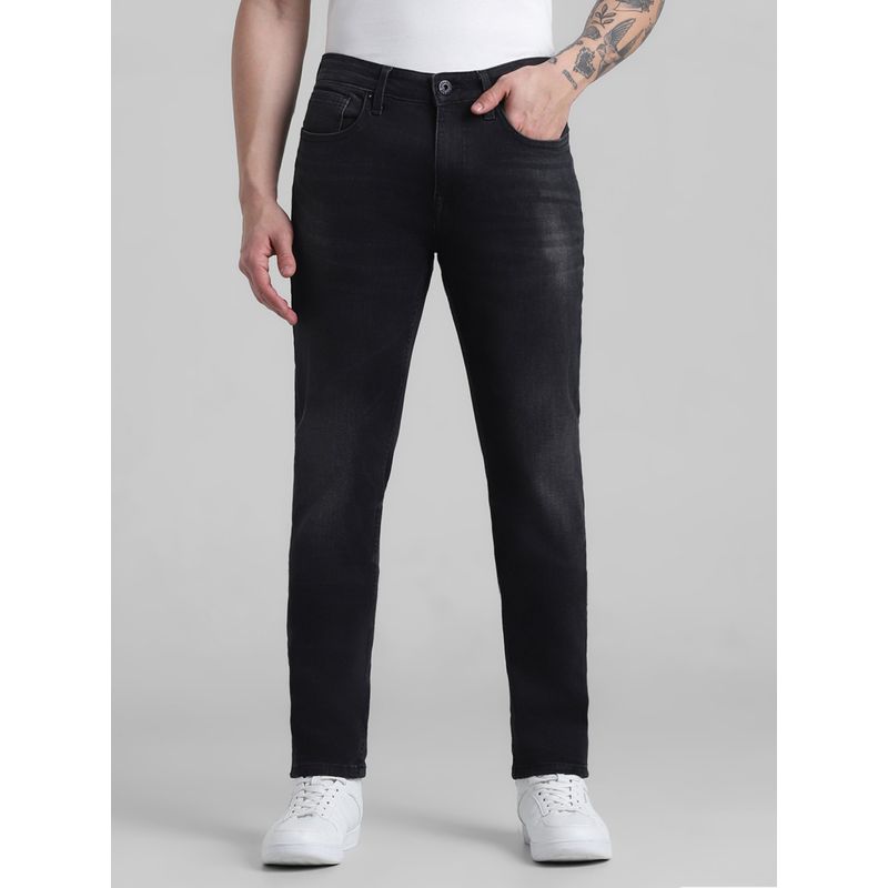 Jack & Jones Men's Slim Fit Stretch Jeans - Low Rise Tapered Tubes Style In Grey Denim