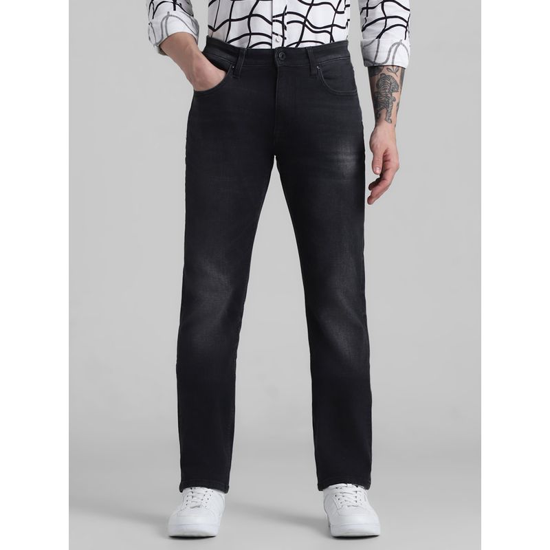 Jack & Jones Black Clark Regular Fit Mid Rise Stretch Jeans (32/32)
