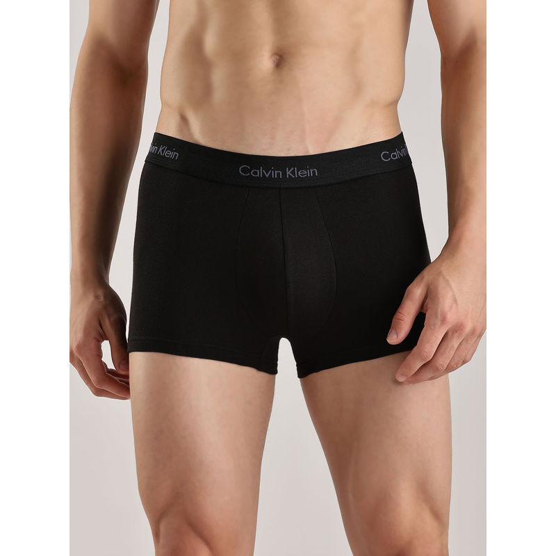 Calvin Klein Low Rise Solid Black Trunks (Pack of 3) (M)