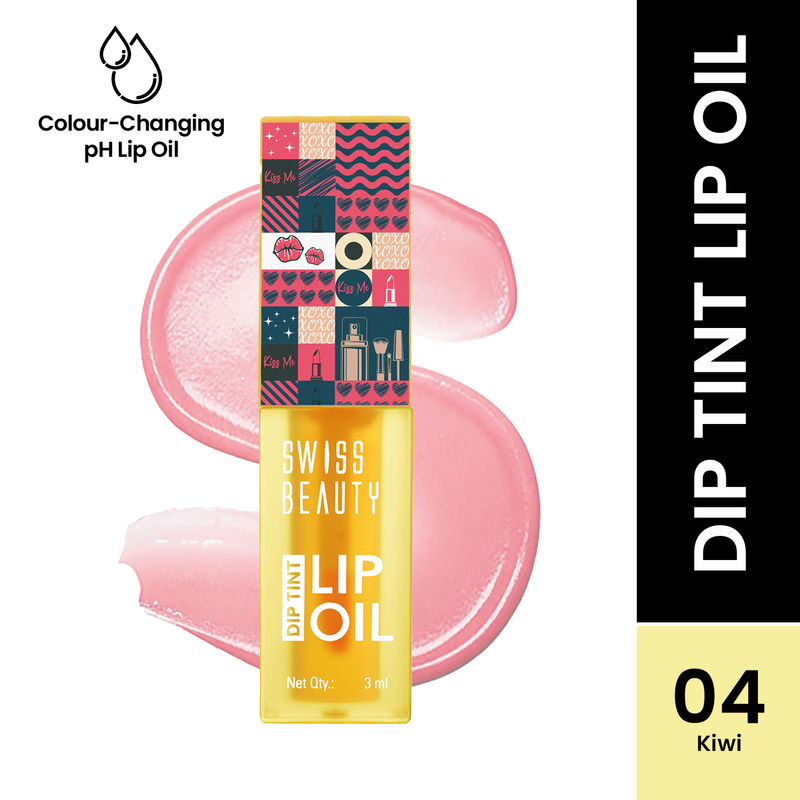 Swiss Beauty Dip Tint Color Changing Long Lasting With Vitamin-E PH Lip Oil - 4 Kiwi
