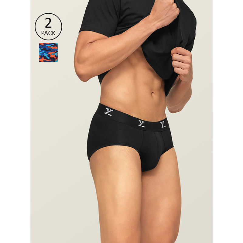 XYXX Ultra Soft Antimicrobial Micro Modal Briefs for Men (Pack of 2) - Multi-Color (M)
