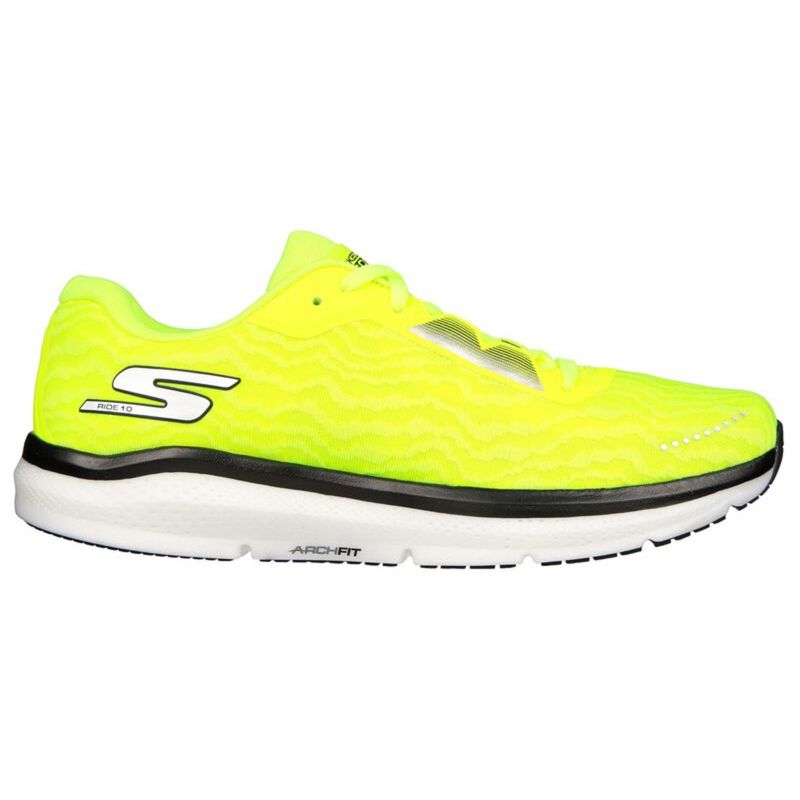 SKECHERS GO RUN RIDE 10 Yellow Running Shoes (UK 6)