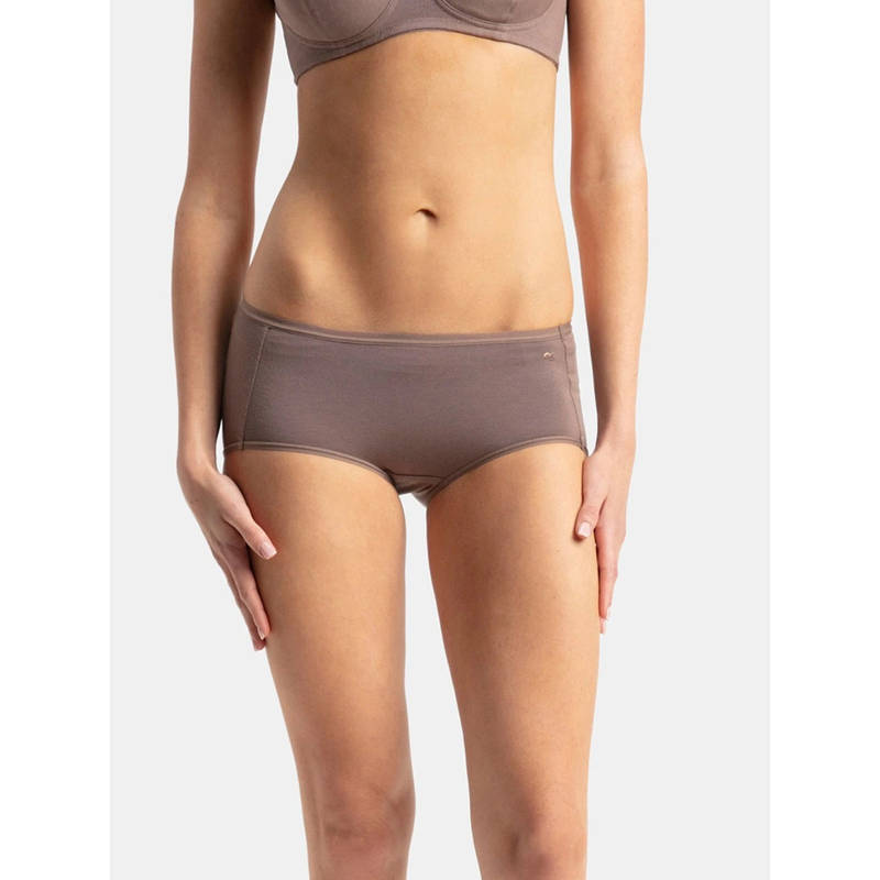 Jockey 1809 Women Full Coverage Micro Modal Elastane Full Brief - Deep Taupe (M)