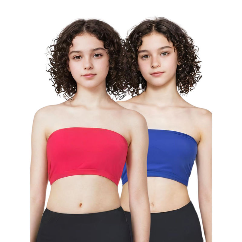 Adira Multi-Color Solid Cotton Strapless Medium Coverage Tube Bra (Pack of 2) (XL)