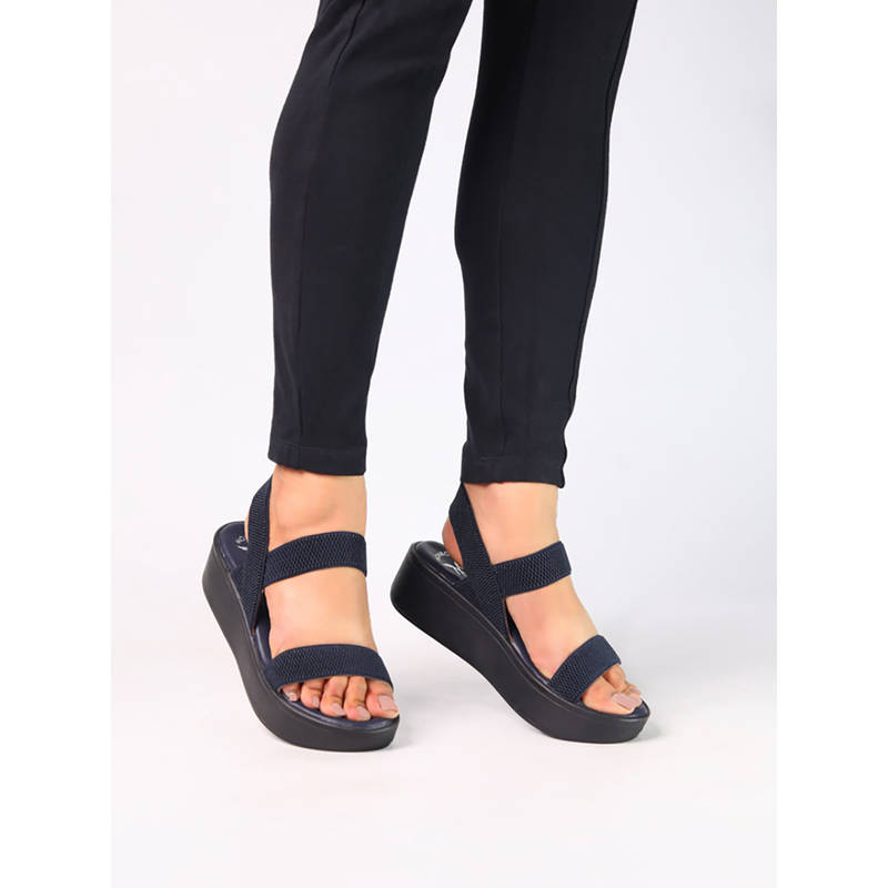 Monrow Elodie Navy Blue Platform Sandals (EURO 36)