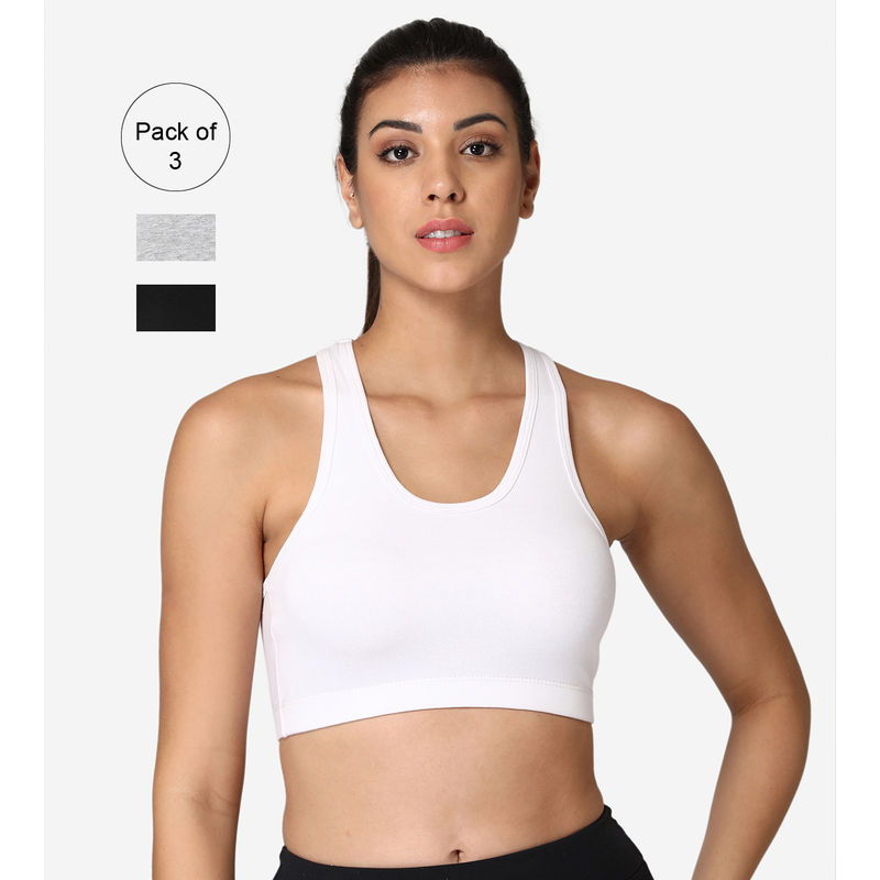 Abelino Racer Back Gym Bra - Black (XL)