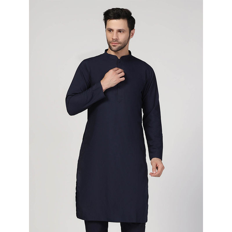 KISAH Men Navy Blue Kurta (XL)