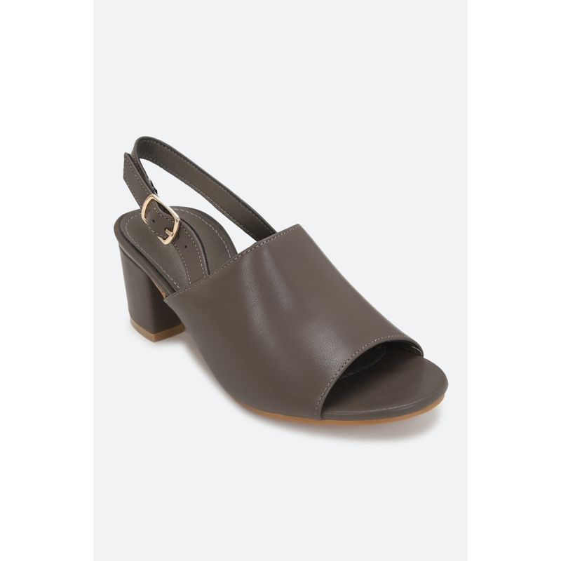 Van Heusen Women Dark Brown Heeled Sandals: Buy Van Heusen Women Dark ...