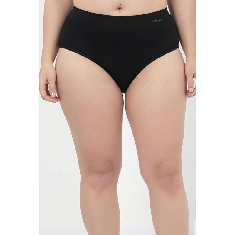 Zelena Black High Rise Maternity Hipster Brief (S)