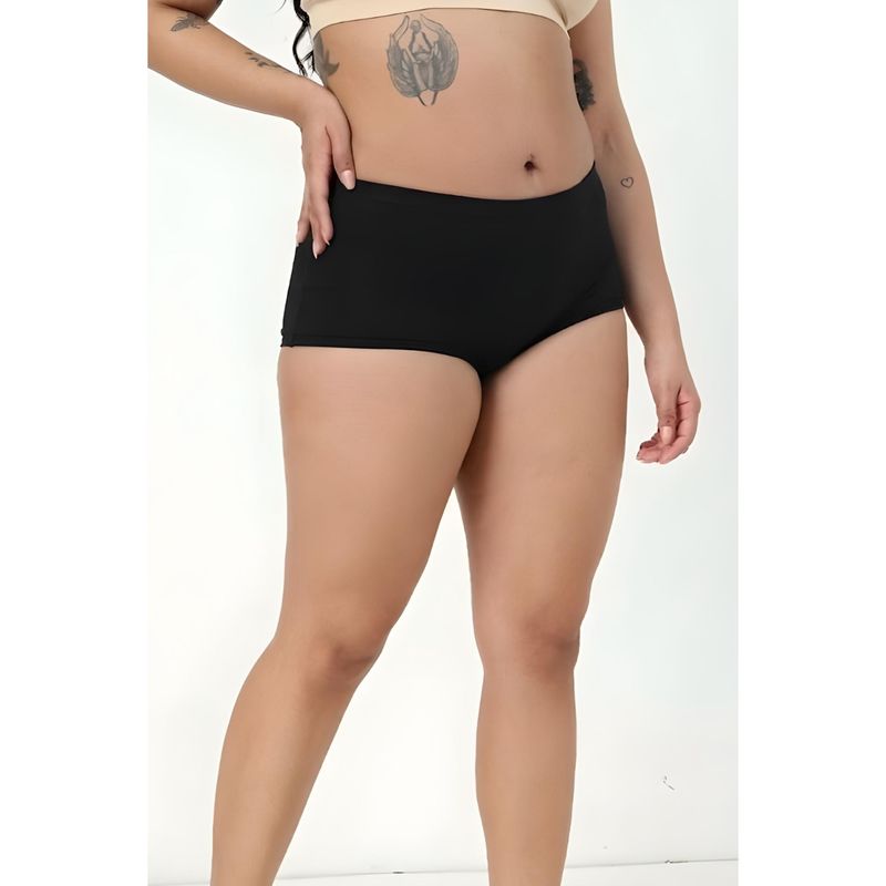Zelena Black Mid Rise Maternity Boyshort Brief (S)