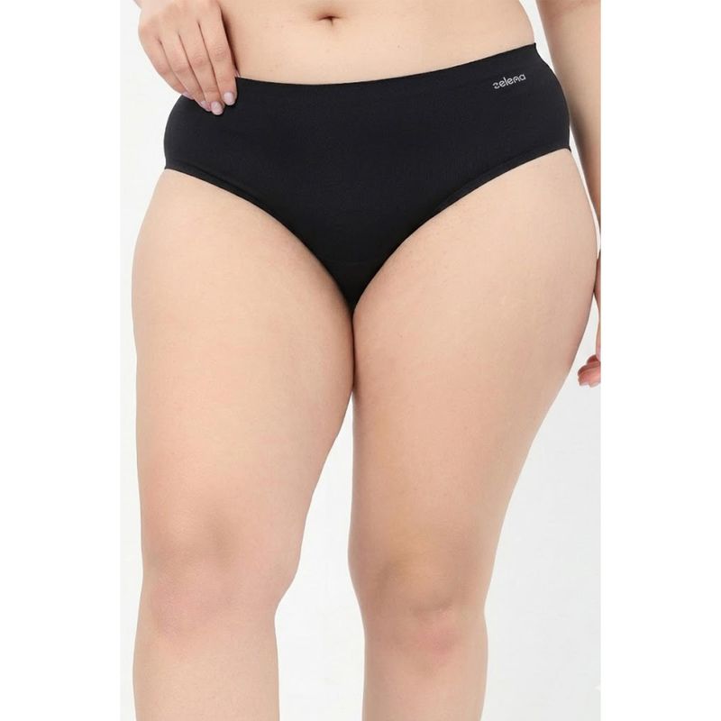 Zelena Black Cotton Bonded Maternity Hipster Brief (S)