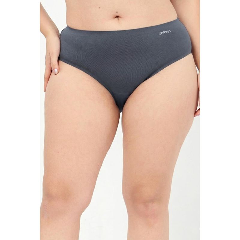 Zelena Dark Grey Cotton Bonded Maternity Hipster Brief (S)