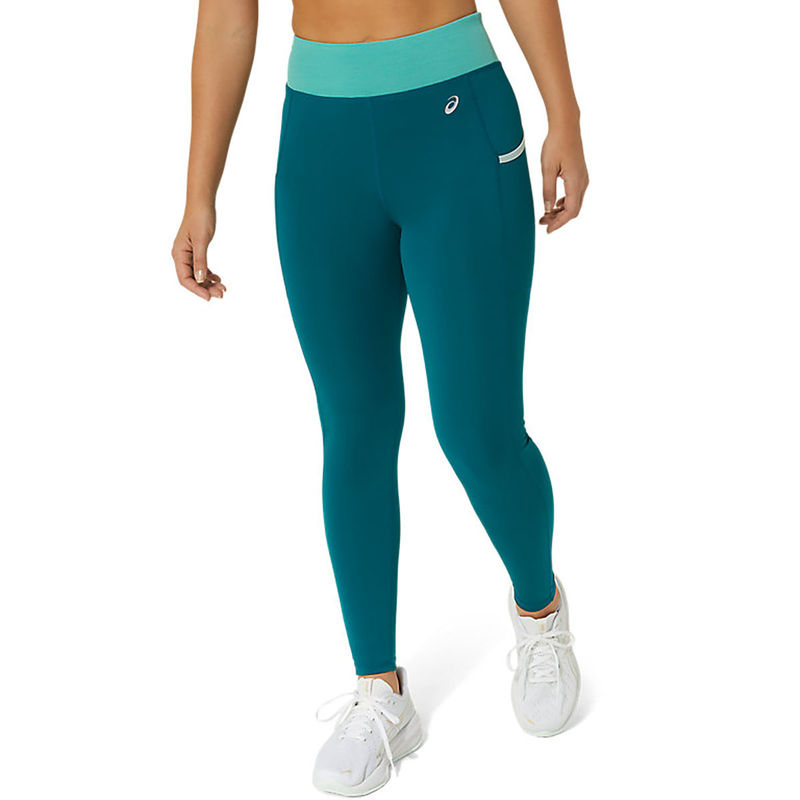 ASICS Training Pocket Women Teal Tights (L)