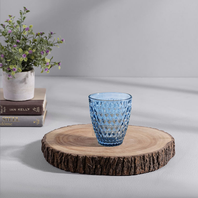 Pure Home + Living Set Of 6 Blue Bubble Glass Tumbler Buy Pure Home