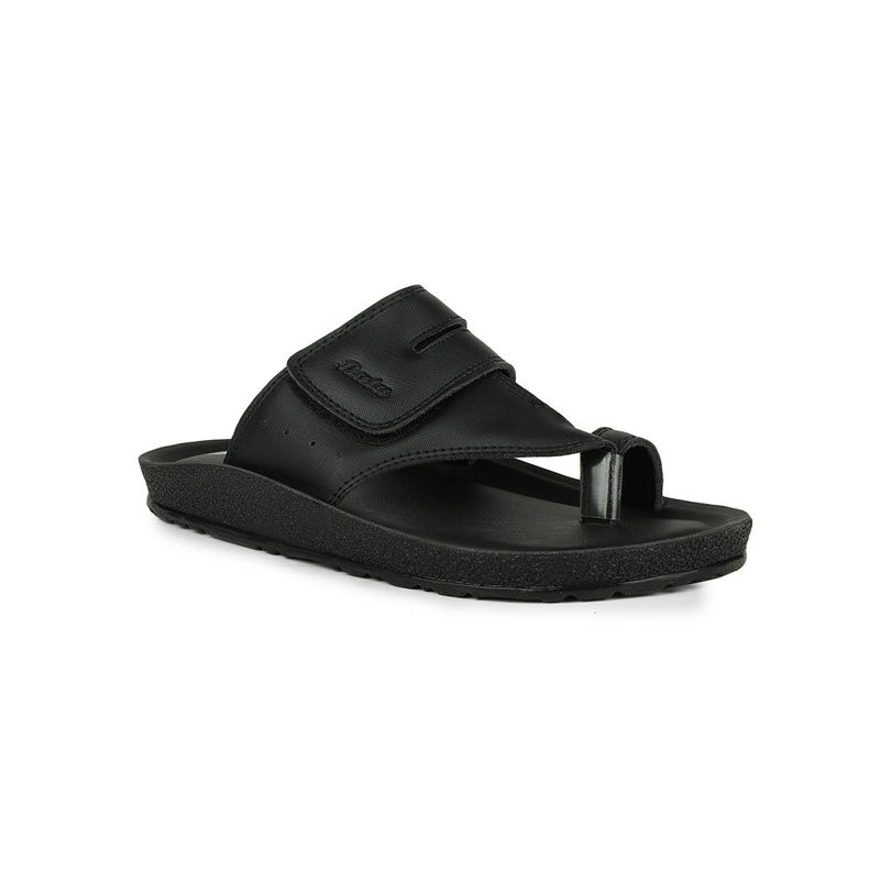 Bata Black Toe Ring Sandals for Men (UK 10)