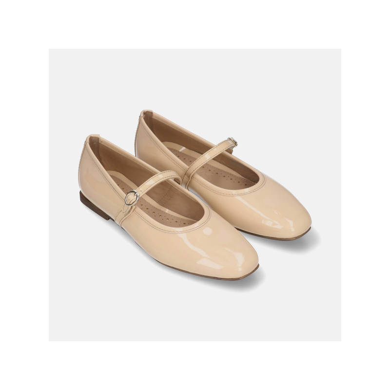 BAGATT Amalia Women Beige Leather Mary Jane Ballerina (EURO 37)