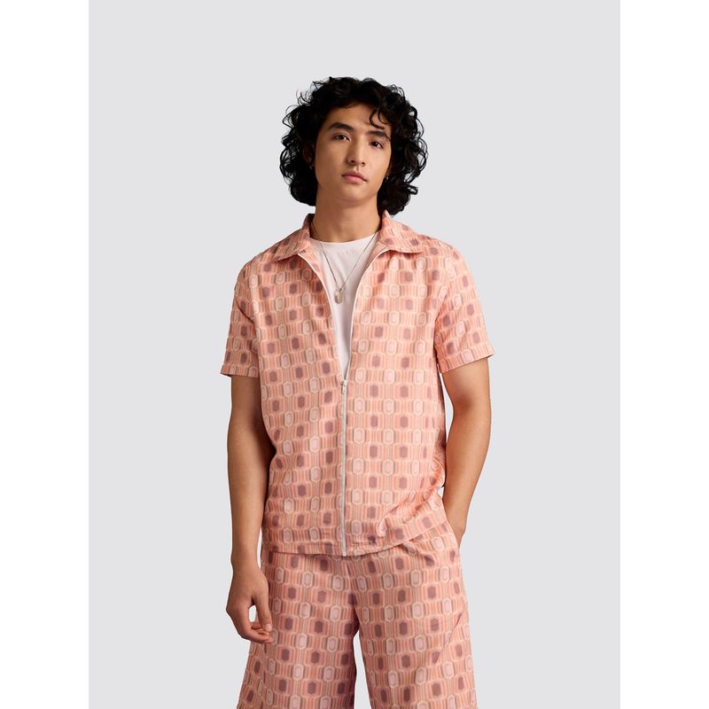 Muvazo Geo Fusion Shirt Peach (XS)