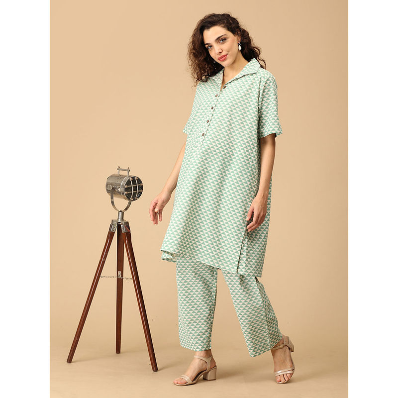 The Mom Store Geo-Mint-Ry Maternity and Nursing Co Ord Set (S)