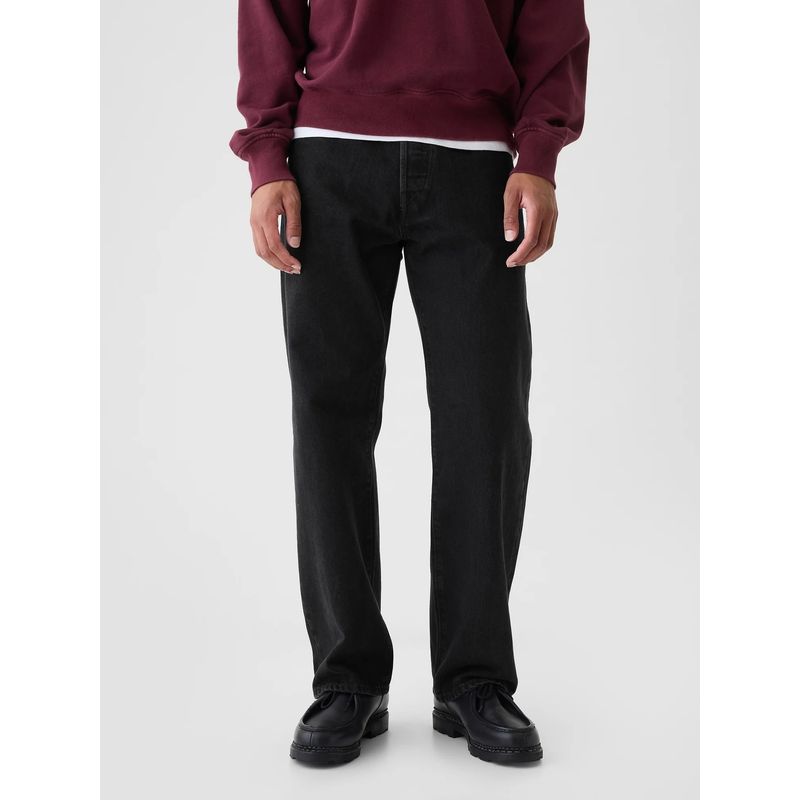 GAP Men Black Loose Fit Mid-Rise Jeans (34/32)