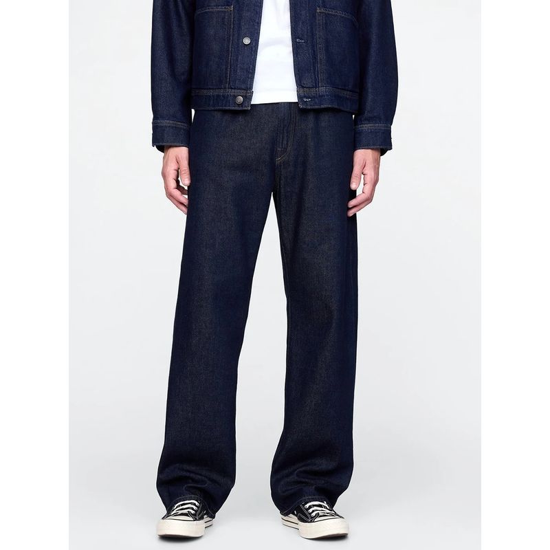 GAP Men Navy Blue Mid-Rise Loose Fit Jeans (34/32)