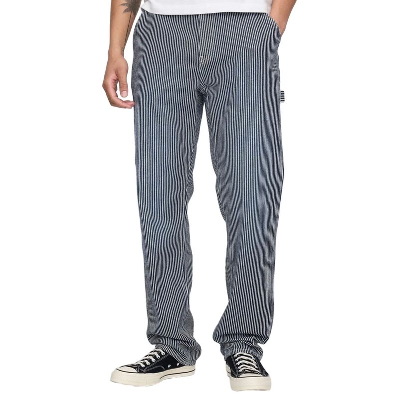 GAP Men Blue Relaxed Mid-Rise Striped Jeans (32/32)