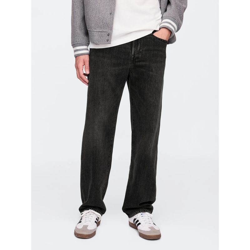 GAP Men Charcoal Relaxed Fit Mid-Rise Jeans (32/32)
