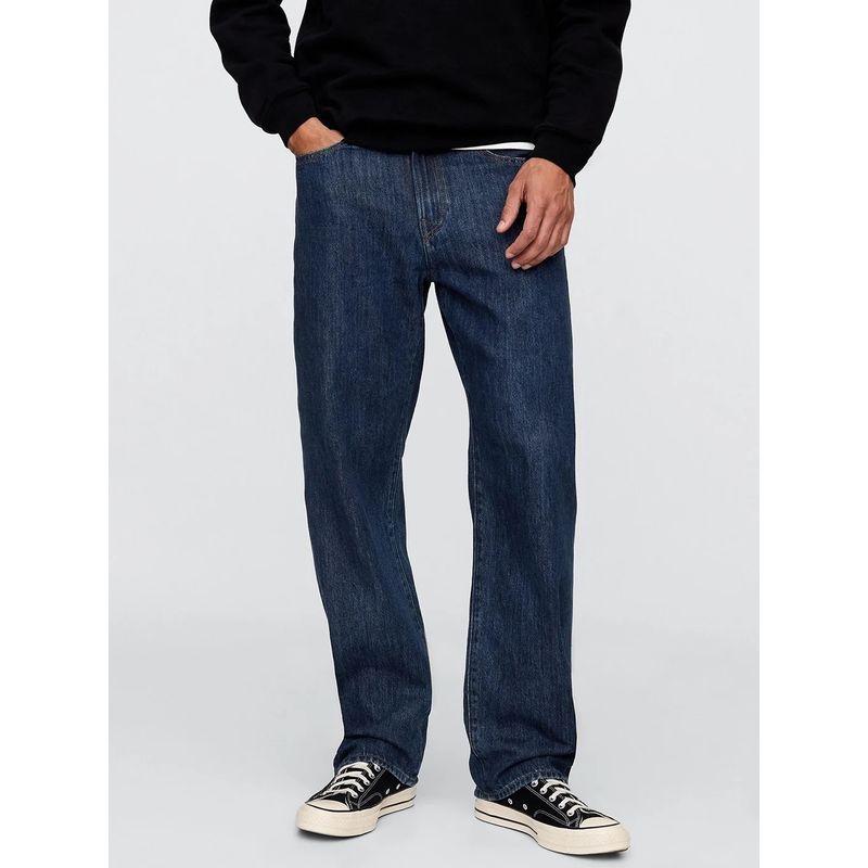 GAP Men Blue Relaxed Fit Mid-Rise Jeans (34/32)