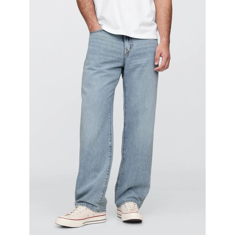 GAP Men Blue Relaxed Fit Mid-Rise Jeans (34/32)