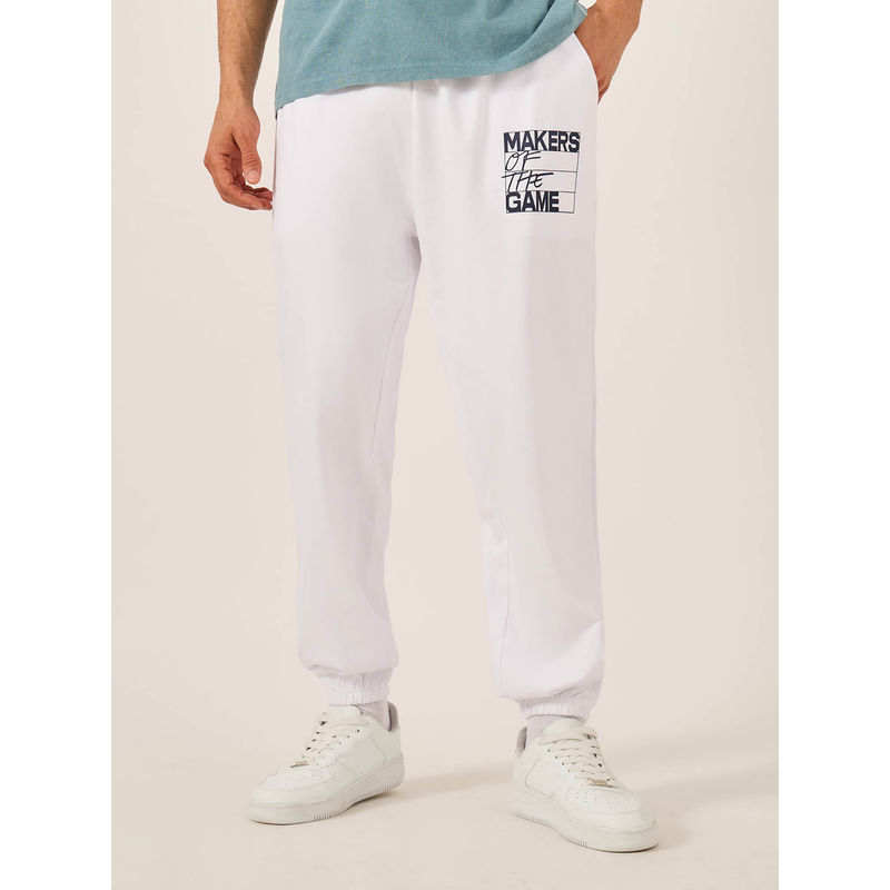 Styli Men Oversized Fit Joggers with Placement Print (XL)