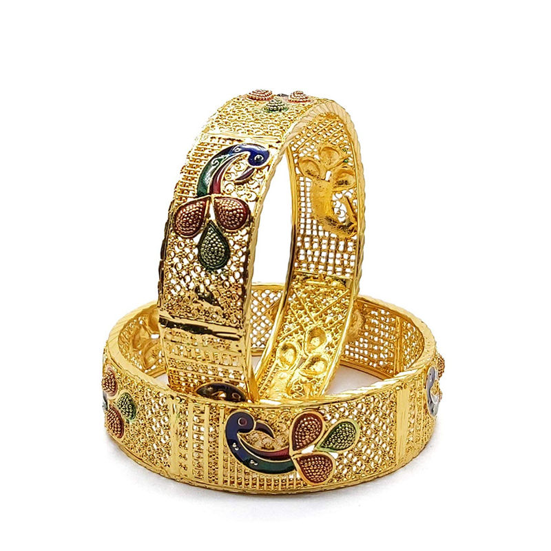 Youbella One Gram Gold Plated Jewellery Gold Plated Bangle Set - 2.8