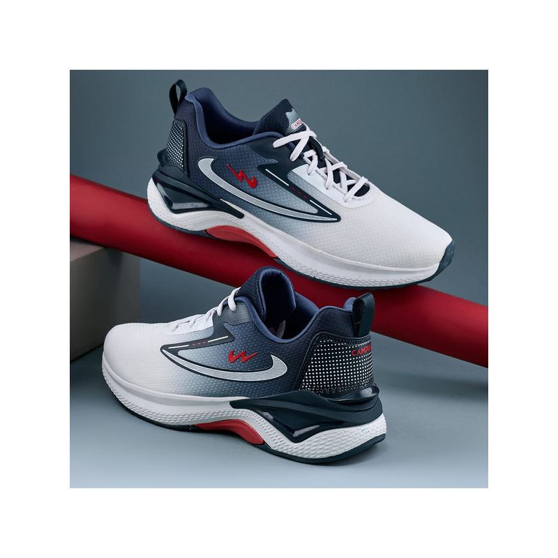 Campus VESPER White & Navy Blue Men Running Shoes (UK 7)