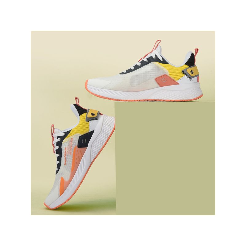 JQR BLAST White and Orange Men Running Shoes (UK 9)