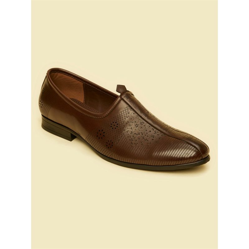 Manyavar Dark Brown Elegance Loafers for Men (UK 7)