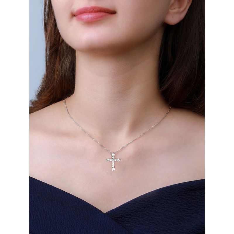 Buy GIVA Sterling Silver Holy Cross Pendant with Link Chain for Girls