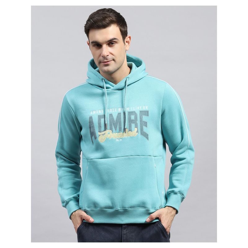 Monte Carlo Mens Printed Blue Hooded Neck Full Sleeve Hoodie (3XL)