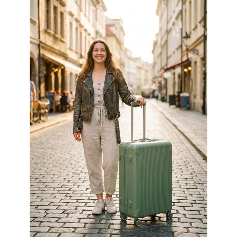 CARPISA ITALIA Flexitech Ss26 Unisex Hard Shell Trolley Bag - Green (S)